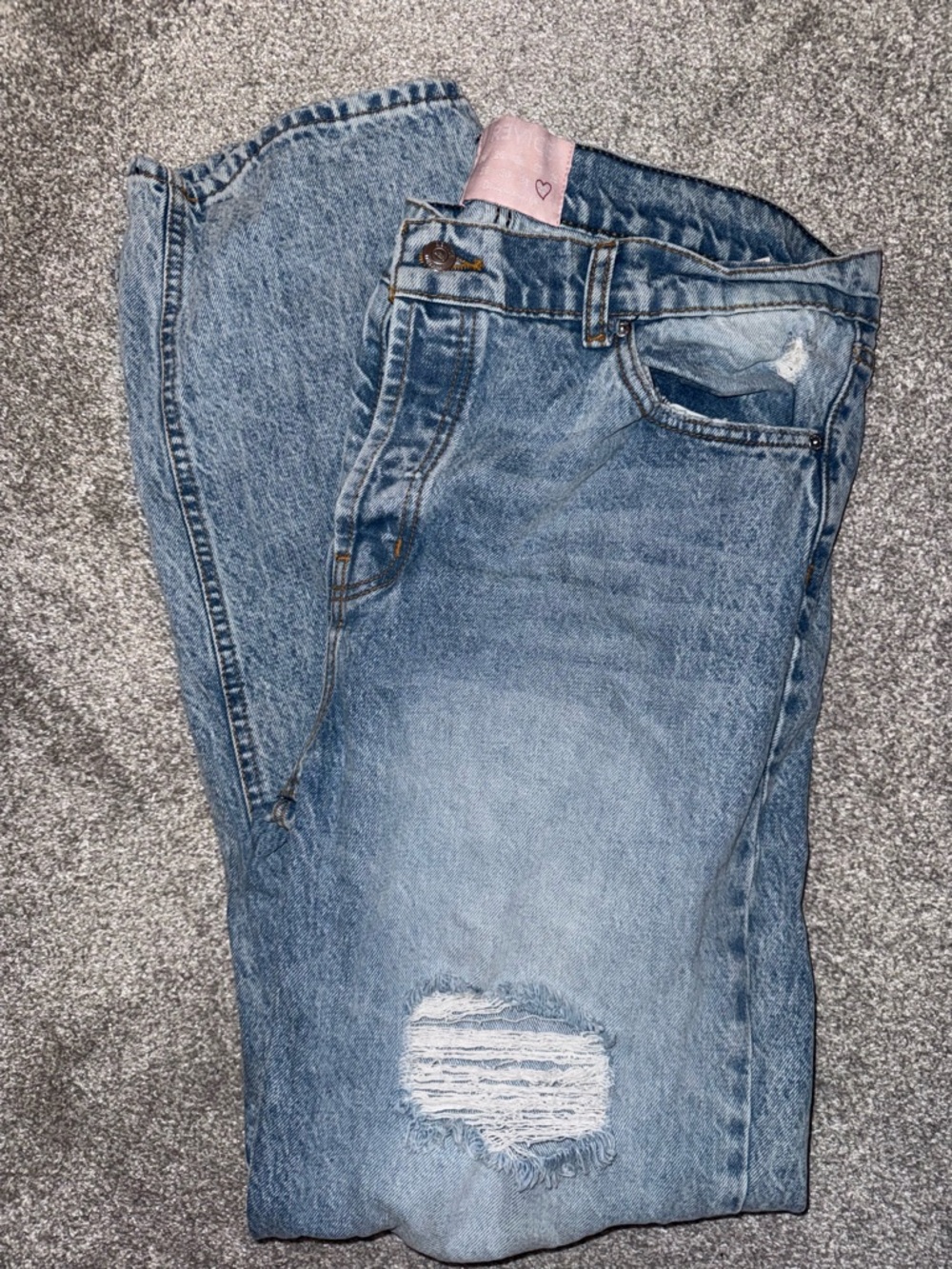 REVICE Pale Blue Relaxed Distressed Men's Jeans